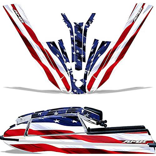 AMR 레이싱 Jet 스키 그래픽 키트 스티커 데칼 호환가능한 가와사키 440 550 JS SX 1982-1995 - USA Stars and Stripes