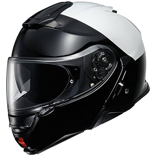 쇼에이 Neotec 2 Le Hi-Rise 성인 모듈식 스트리트 오토바이 헬멧 - 블랙/ 화이트/ 미디엄