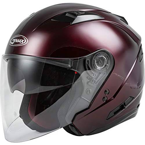 GMAX OF-77 Open-Face 오토바이 헬멧 남녀공용, 남녀 공용 (와인 레드, 라지)