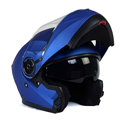 밀워키 헬멧 MPH9818DOT ’브리즈’ 블루 Advanced 오토바이 모듈식 헬멧 드롭 다운 썬바이저 - 2X-Large