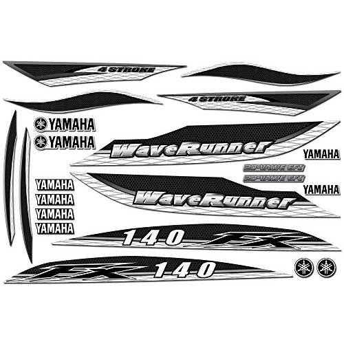AMR 레이싱 Jet 스키 그래픽 키트 스티커 데칼 호환가능한 야마하 WaveRunner FX140 2002-2005 - 블랙