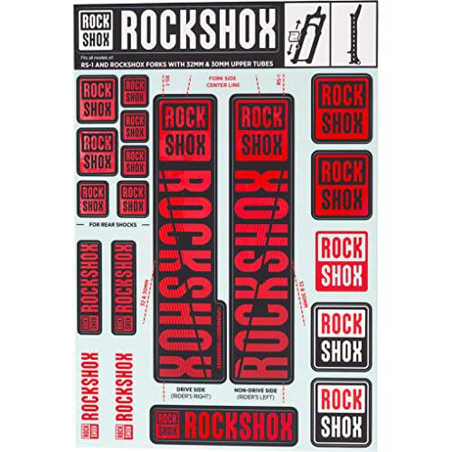 RockShox 포크 데칼 키트 - 30/ 32mm/ RS1, 레드