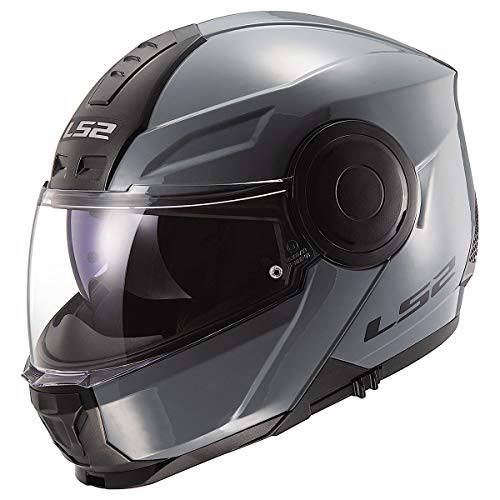 LS2 헬멧 Horizon 모듈식 헬멧 w/ 차양막 (광택 전함 그레이 - 라지)