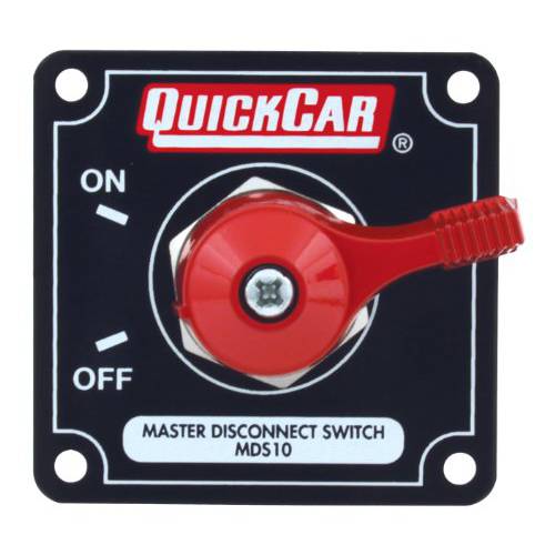 QuickCar 레이싱 Products 55-010 레드 2-1/ 2 하이 x 2-1/ 2 와이드 핸들 배터리 마스터 연결해제 스위치 블랙 마운팅 패널