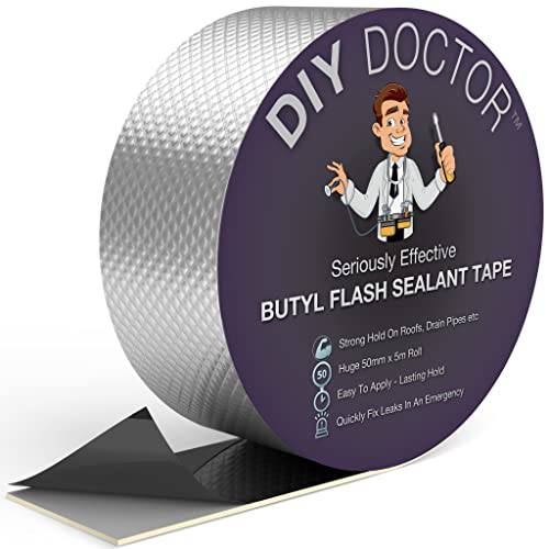 DIY Doctor 부틸 테이프 - 실란트 테이프 - 부틸 테이프 Rv - 방수 테이프 - 알루미늄 포일 테이프 - Perfect Rv 수리, 창문 글레이즈, Rv 루프 실링 - 16.4’ x 2
