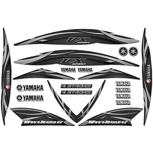 AMR 레이싱 Jet 스키 그래픽 키트 스티커 데칼 호환가능한 야마하 WaveRunner VX110 스포츠 2005-2009 - 블랙
