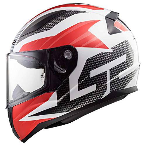 LS2 헬멧 유니섹스 성인 풀 페이스 헬멧 (화이트/ 레드, XXX-Large)