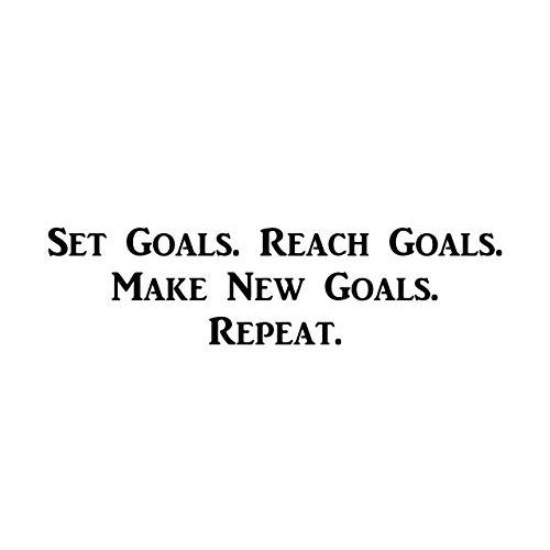 brandnameeng427 세트 Goals. Reach Goals. Make New Goals. Repeat. | Motivational 데칼 | 감동적인 데칼 | 프리미엄 Black Vinyl 데칼 | 12.6 Wide