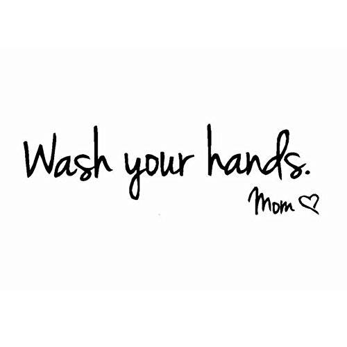 Kaariss DIY Wash Your 핸드 Love Mom Quote 화장실 벽면 스티커 방수 아트 Vinyl 데칼,스티커 화장실 벽면 장식,데코