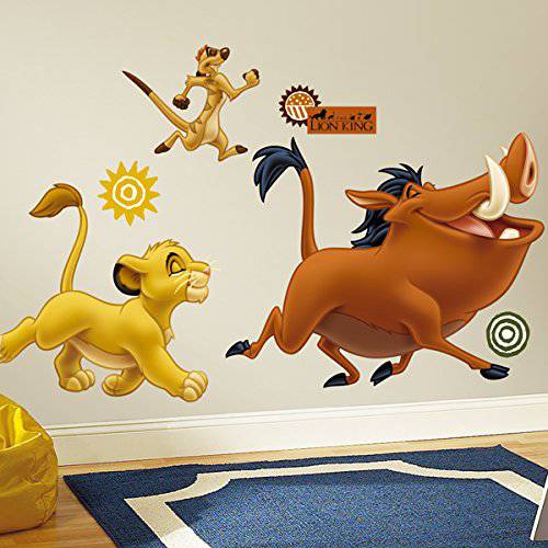 RoomMates The Lion King 필 and 스틱 Giant 벽면 Decals, 멀티컬러
