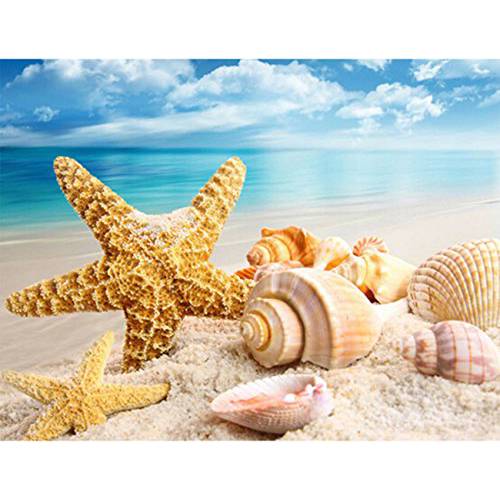 Fipart 5D DIY 다이아몬드 페인팅 크로스 자수 공예 Kit 벽면 스티커 for 생활 Room Decoration(12X16inch/ 30X40CM)starfish