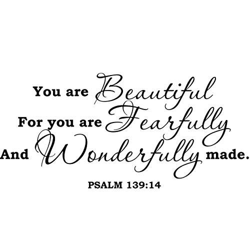 벽면 데칼 인용문 Psalm 139:14 You are 아름다운 성경 구절 Scripture 벽면 데칼