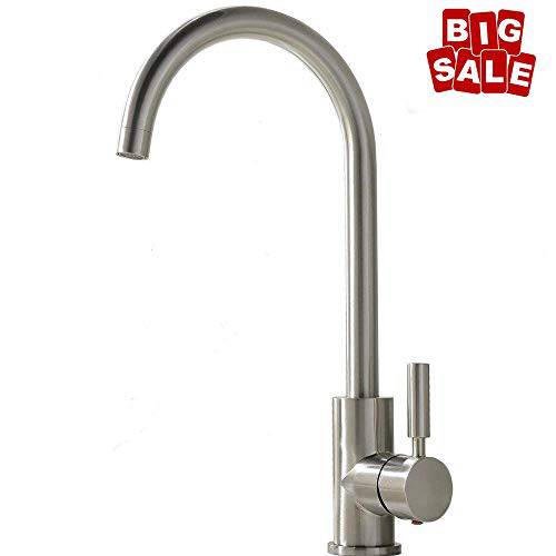 Comllen Best Commercial Brushed Nickel 스테인레스 스틸 싱글 본체 부엌, 주방 Faucet, 핫 and Cold 싱글 레버 바 싱크대 Faucet Rv Water Faucet