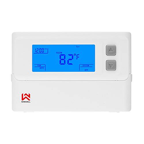 Non-programmable 온도조절기, 히트 펌프,호환펌프 온도조절기 24 볼트 With Backlit 디지털 디스플레이,전시 For Room, 2H/ 1C, Saswell T21HTW-0