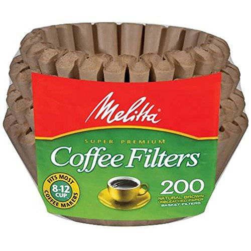 Melitta 62957 8 To 12 Cup 내츄럴 브라운 바스킷 커피필터 200 Count (Pack of 2)