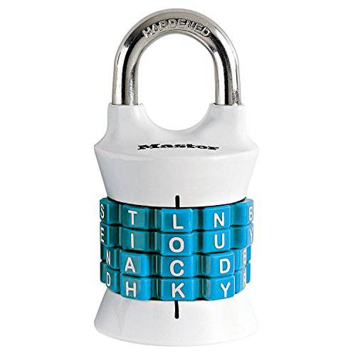 Master Lock 1535DWD 사물함 자물쇠,락커,락카 세트 개인 알파벳, 단어 조합 비밀번호 맹꽁이자물쇠,통자물쇠,자물쇠 1 Pack 다양한 컬러