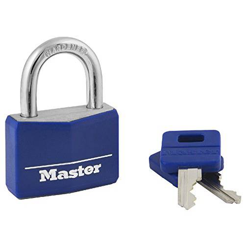 Master 잠금 142DCM 코팅 알루미늄 Keyed Padlock, 1-Pack, Blue