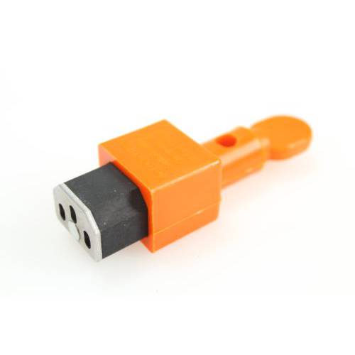 Accuform KDD320 파워 케이블 Plug Lockout (IEC Plug), Nylon Plastic, 오렌지