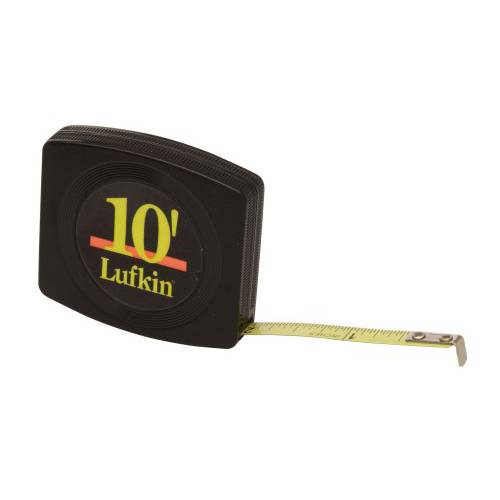 Crescent Lufkin 1/ 4 x 10’ Pee Wee Yellow 클래드 포켓 테이프 치수, 측정 - W6110