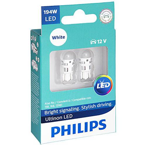 Philips 194WLED Ultinon LED 전구 (White), 2 Pack