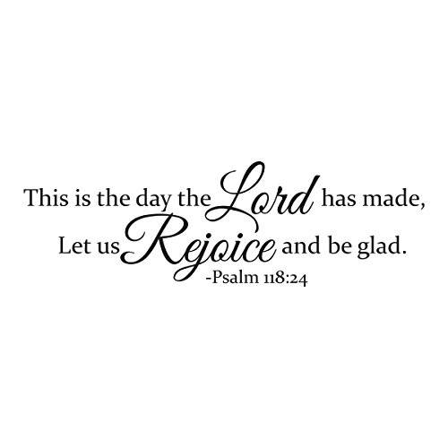 Empresal This is The Day The Lord Has Made Let Us Rejoice and Be Glad Psalm 118:24 비닐 벽면 데칼 성경 구절 인용문 장식,데코