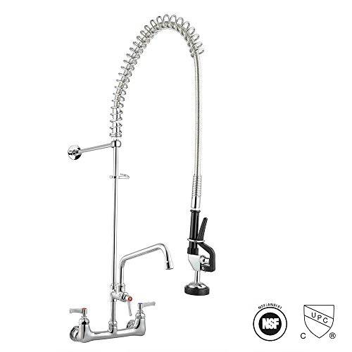 Aquaterior 2020 	업그레이드된 이중 본체 Brass Pre-Rinse Commercial Faucet Chrome with 12 Add-On 풀 다운 CUPC NSF