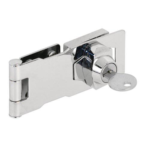 Prime-Line Products U 9951 구르프,그루프,헤어롤 노브 Keyed Locking 걸쇠 for 스몰 Doors, Cabinets and More, 4” x 1-5/ 8”, Steel, Chrome Plated
