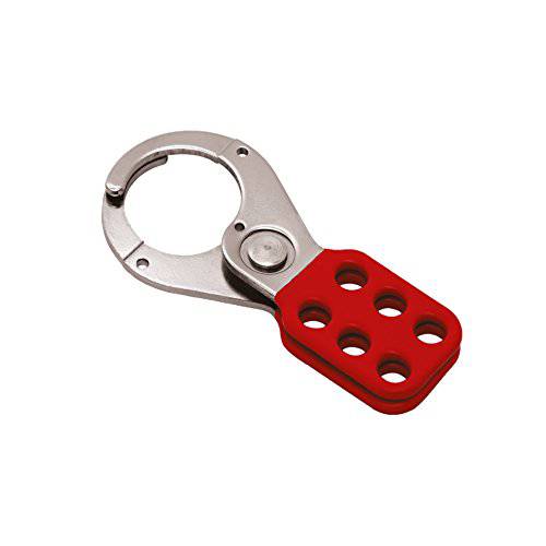 Lockout Safety Supply 7620 Lockout Tagout 걸쇠 with Plastic-Coated Handle, Steel, 1.5 Inside 밑날 Diameter, 레드