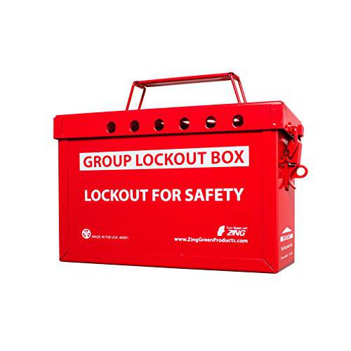 Zing Green Products 6061R RecycLockout Group Lockout 박스 (레드)