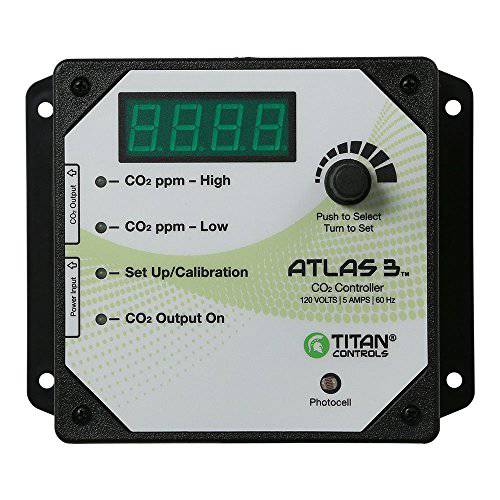 Titan Controls HGC702608 Atlas 3 Day/ 나이트 카본 다이옥사이드,다이옥시드 (CO2) 감시장치&  제어장치 with Photocell, 120V-ETL Listed