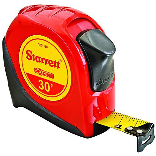 Starrett KTX1-30-N-SP01 Exact 테이프 Measure, 1 Wide x 30’ Long, Graduated in 1/ 16, with Over 몰딩 for 업그레이드된 그립