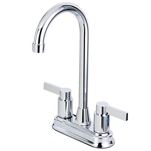 Kingston Brass KB8491NDL 4-3/ 4-Inch in Spout Reach NuvoFusion 2 손잡이 4-Inch Centerset 바 Faucet, Polished Chrome