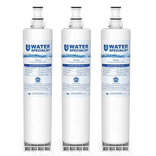 Waterspecialist 4396508 냉장고 용수필터, 물 필터, 정수 필터, 교체용 for 월풀 EDR5RXD1, EveryFilter 5, PUR W10186668, 4396510, 4396508P, 4392857, Kenmore 46-9010 (Pack of 3)