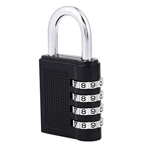 ZHEGE 비밀번호 Lock, 4 숫자 비밀번호 맹꽁이자물쇠,통자물쇠,자물쇠 for School, Gym, Locker, Fence, Toolbox, 걸쇠 보관함 (Black)