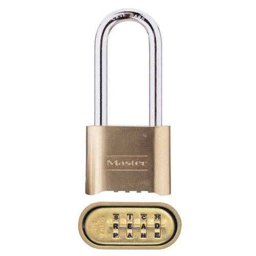 Master Lock 175DLHWD 세트 개인 알파벳,단어조합 비밀번호 맹꽁이자물쇠,통자물쇠,자물쇠 2-1/ 4 in. Shackle 황동 마감