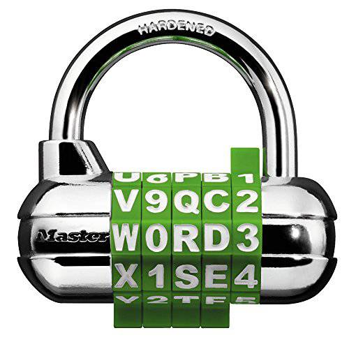 Master Lock 1534D Locker 잠금 세트 개인 알파벳,단어조합 비밀번호 맹꽁이자물쇠,통자물쇠,자물쇠, 1 팩, 다양한 컬러