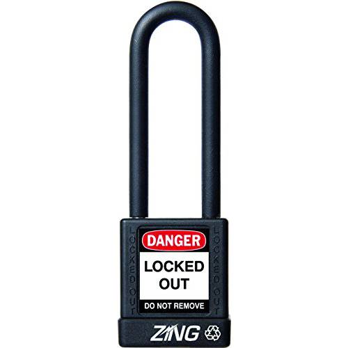 ZING 7052 RecycLock 세이프티,안전 맹꽁이자물쇠,통자물쇠,자물쇠, 키,열쇠 여러, 3 걸쇠, 1-3/ 4 바디, 블랙