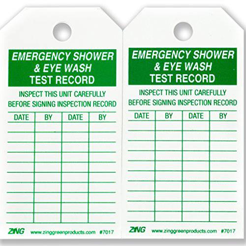 ZING 7017 Eco 세이프티,안전 Tag, 응급시 Eyewash and 샤워 Inspection, 5.75Hx3W, 10 Pack