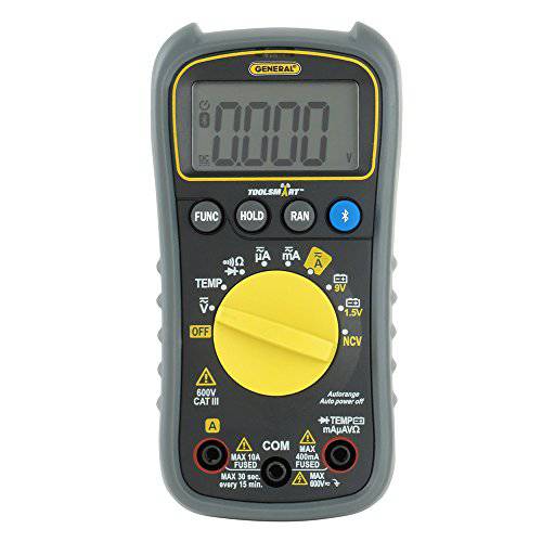 General Tools TS04 ToolSmart 블루투스 연결가능 디지털 Multimeter, Auto-Ranging with NCV Detector, CAT III 600V 세이프티,안전 Rated