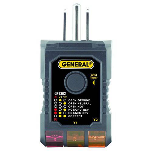 General Tools GF1302 3-Wire Circuit 분석기 with GFCI 테스터,tester