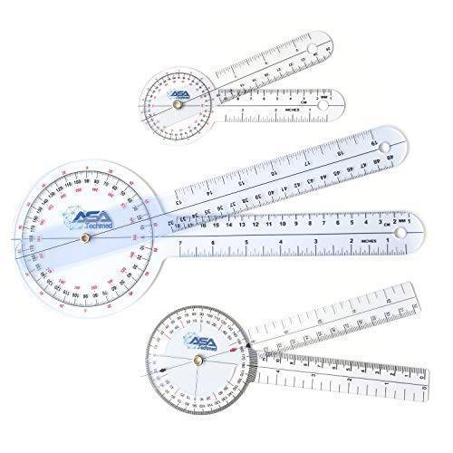ASATechmed Goniometer 세트 2-3 Pieces 12, 8, 6