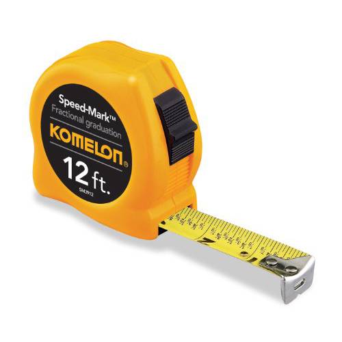 Komelon SM3912 Speed Mark 아크릴 코팅 스틸 블레이드 테이프 치수,측정 12-Inch by 5/ 8-Inch, Yellow 케이스