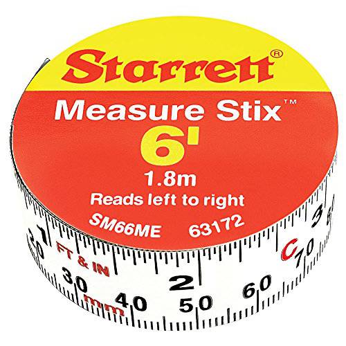 Starrett SM66ME 접착식,스티커 테이프 Measure, 3/ 4 Width, 6’ Length