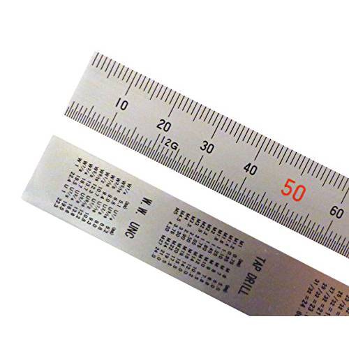 Shinwa 150 mm 단단한 (15 mm x 0.5 mm) Zero 글레어 세틴 크롬 스테인레스 스틸 기계공 Engineer 자/ Rule 눈금 in mm and .5mm 모델 13005