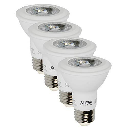 SleekLighting Par 20, LED 7.2 WattDimmable 와이드 플러드 라이트 Bulb(40°), 소프트 화이트 (2700K), 520 루멘, E26 미디엄 베이스, 50 와트 호환, UL 승인 (팩 of 4)