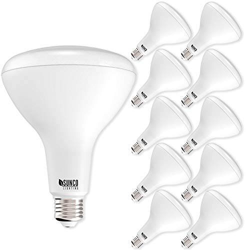 Sunco Lighting 10 Pack BR40 LED Bulb, 17W=100W, Dimmable, 2700K 소프트 White, E26 base, 실내 홍수 라이트 for 캔 -  UL&  에너지 스타