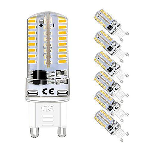 G9 LED 전구 Dimmable, 4W(35W 할로겐 Equivalent), 3000K Warm White, G9 Base 양 핀 ( 6-Pack)