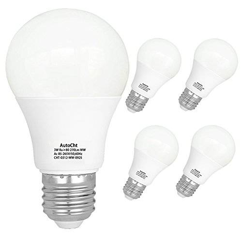 LED 라이트 Bulbs 25 Watt 백열등 호환 하이 브라이트 E26 바닥 3 Watt 소프트 화이트 Energy Saving Bulbs 홈 라이트닝 270 Lumens, 팩 of 5