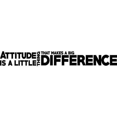 아름다운 문구,인용구 Vinyl 벽면 데칼, 스티커 - Attitude is A Little Thing That Makes A 큰 Difference - 5 x 40 홈 사무실,오피스 직장 Motivational 아트 데칼, 스티커 스티커