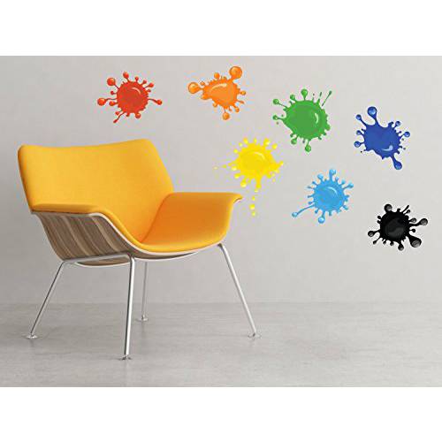 Sunny 데칼s 페인트, 물감, 색칠, 드로잉 음식물튀김 벽면 데칼 - 세트 o f 7 탈부착가능 천 벽면 스티커